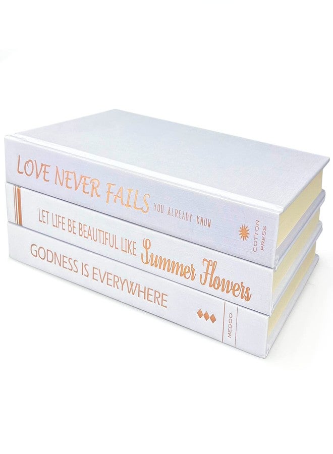 MEDOO White Decorative Books for Coffee Table - 3 Hardcover Books for Decor, Faux Books for Decoration - Book Decor, Coffee Table Book Set, Fake Books for Bookshelf Decor, White Book Shelf Decor Accents - Image 1